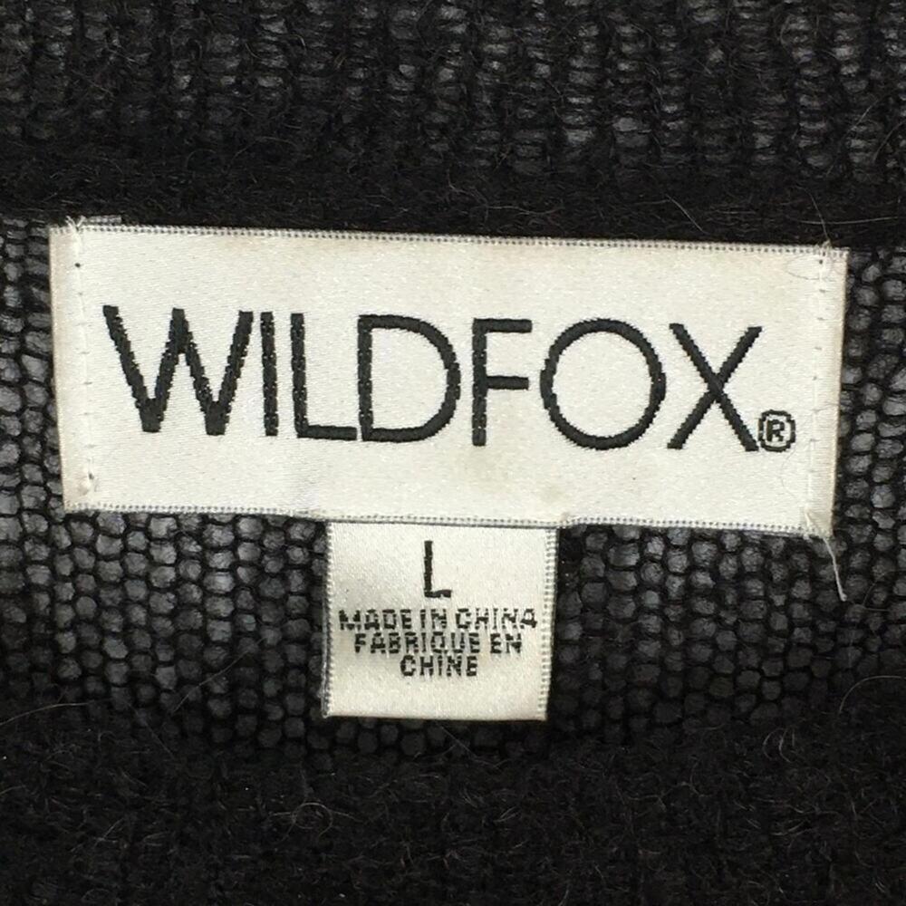 WILDFOX Alpaca Black Sheer Sweater Pearl Ruffle See Through COUTURE like new L - Picture 6 of 9